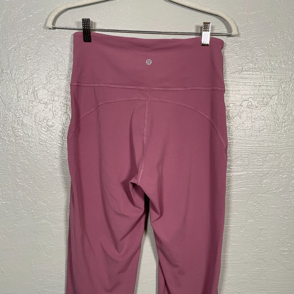 Lululemon Women 8 Pink Dark Oxide Groove Super High Rise Crop 23" Nulu Pocket - Picture 6 of 9